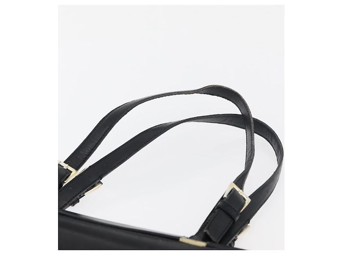 Borsa Tote PRADA in tela nero e oro Auth 176696 D'oro - vista 8