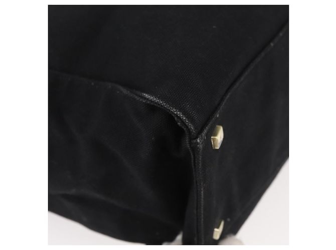 Borsa Tote PRADA in tela nero e oro Auth 176696 D'oro - vista 9