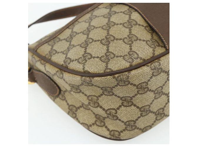 Borsa GUCCI GG Supreme Web Sherry Line in PVC Beige Oro 89 02 032 Auth 177923 D'oro - vista 14