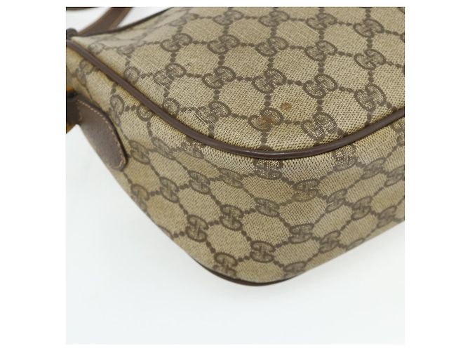 Borsa GUCCI GG Supreme Web Sherry Line in PVC Beige Oro 89 02 032 Auth 177923 D'oro - vista 16