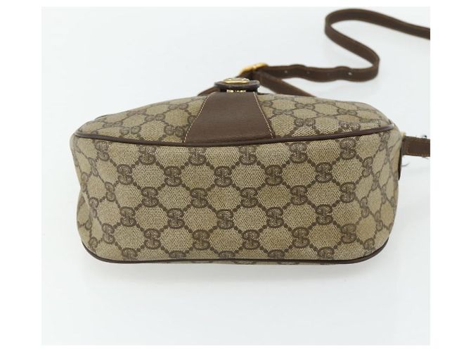 Borsa GUCCI GG Supreme Web Sherry Line in PVC Beige Oro 89 02 032 Auth 177923 D'oro - vista 5