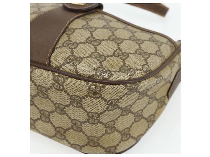 Borsa GUCCI GG Supreme Web Sherry Line in PVC Beige Oro 89 02 032 Auth 177923 D'oro - vista 9
