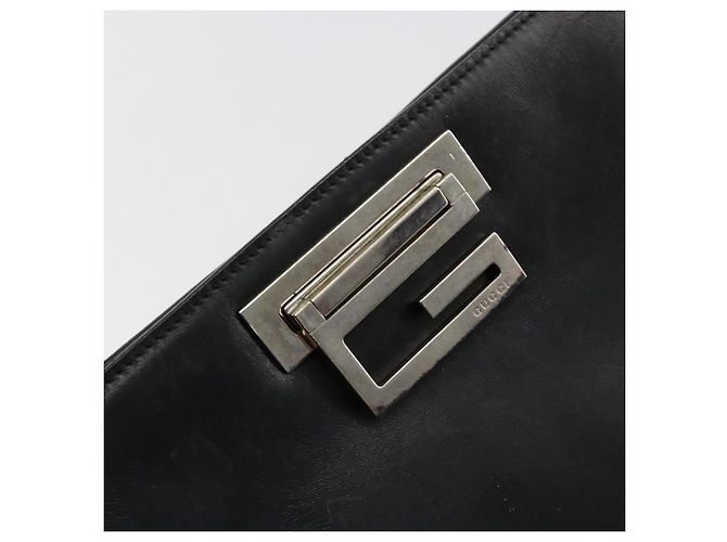 Bolsa de Ombro GUCCI em Couro Preto Prata 001 3038 Auth 178252 - vista 17