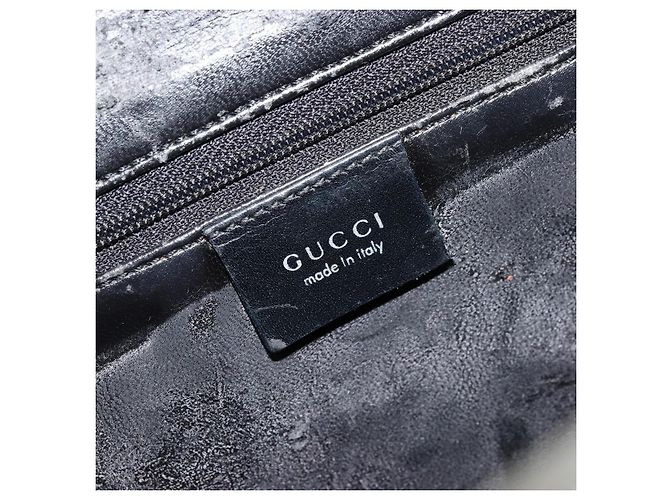 Bolsa de Ombro GUCCI em Couro Preto Prata 001 3038 Auth 178252 - vista 18