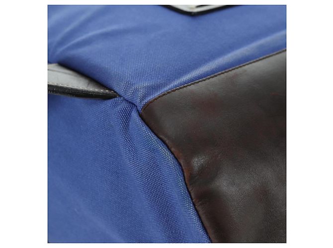 Zaino PRADA in tela blu argento Auth 176786 - vista 17