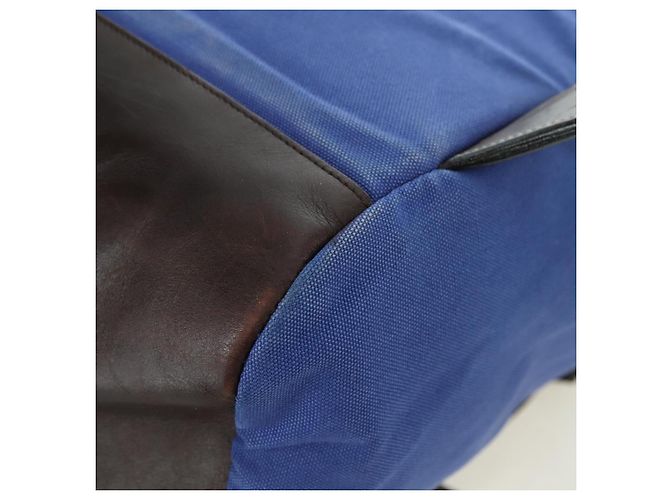 Zaino PRADA in tela blu argento Auth 176786 - vista 18
