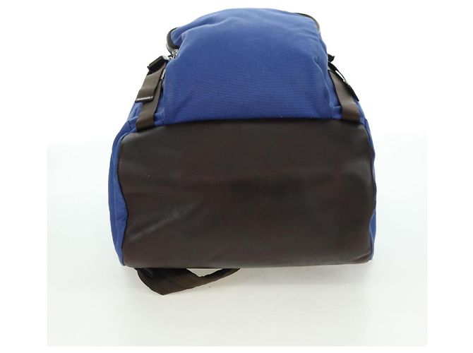 Zaino PRADA in tela blu argento Auth 176786 - vista 7