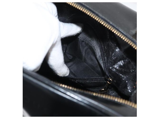 Borsa a mano GUCCI Bamboo in pelle 2way Nero Oro Auth 178244 D'oro - vista 23