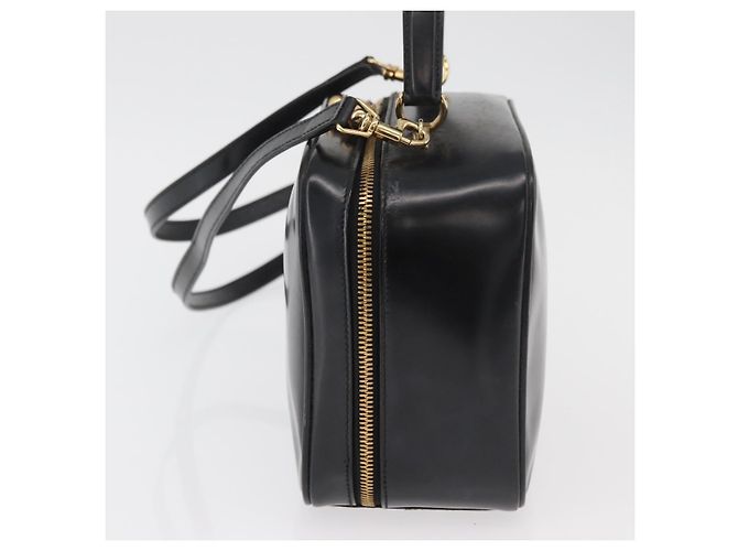 Borsa a mano GUCCI Bamboo in pelle 2way Nero Oro Auth 178244 D'oro - vista 3