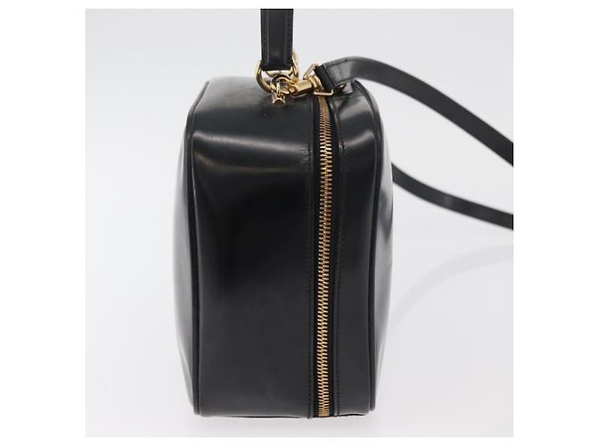 Borsa a mano GUCCI Bamboo in pelle 2way Nero Oro Auth 178244 D'oro - vista 4