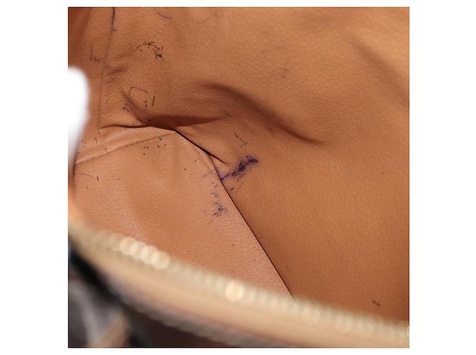 Céline Borsa CELINE Macadam Canvas PVC Pelle Marrone Oro Auth 178960 D'oro - vista 11