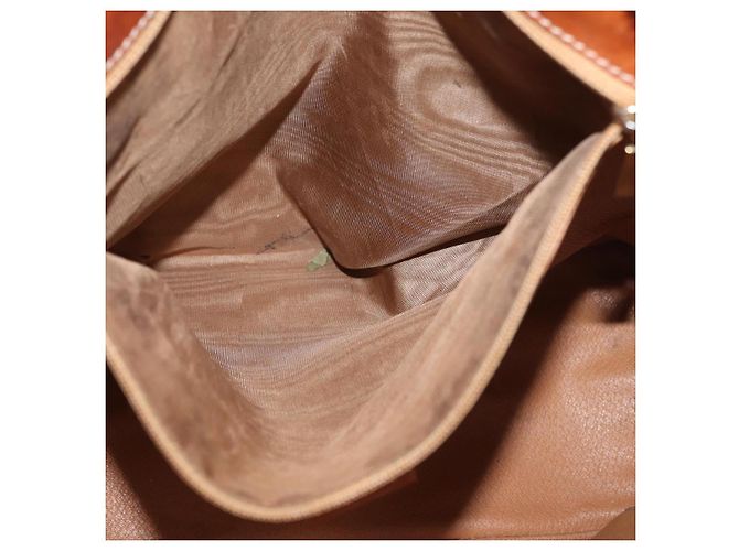 Céline Borsa CELINE Macadam Canvas PVC Pelle Marrone Oro Auth 178960 D'oro - vista 25