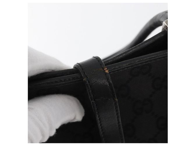 Borsa GUCCI GG Canvas Jackie Nera Argento 002 1065 Auth 178472 Nero - vista 10