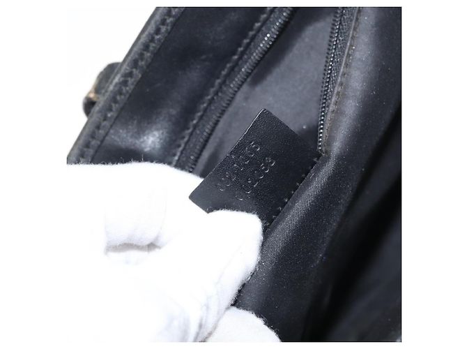 Borsa GUCCI GG Canvas Jackie Nera Argento 002 1065 Auth 178472 Nero - vista 12
