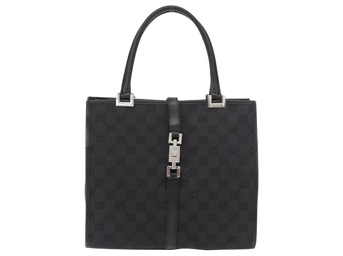 Borsa GUCCI GG Canvas Jackie Nera Argento 002 1065 Auth 178472 Nero - vista 13