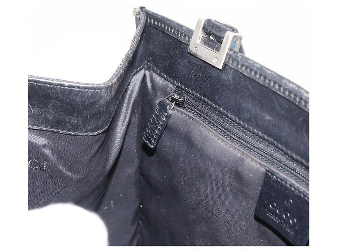 Borsa GUCCI GG Canvas Jackie Nera Argento 002 1065 Auth 178472 Nero - vista 21