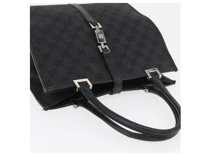 Borsa GUCCI GG Canvas Jackie Nera Argento 002 1065 Auth 178472 Nero - vista 6