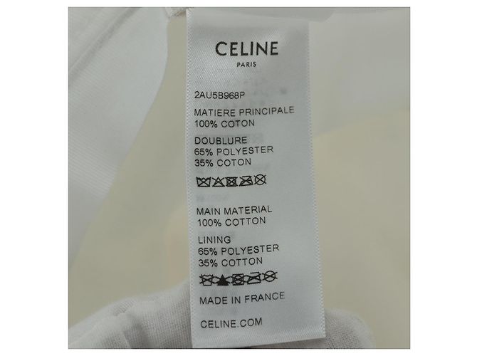 Céline Cappello Bucket CELINE in cotone L bianco Auth 175079M - vista 12