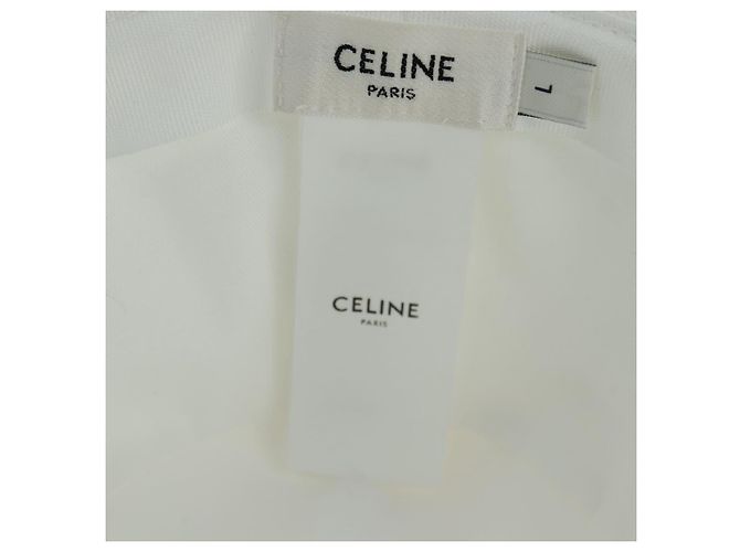 Céline Cappello Bucket CELINE in cotone L bianco Auth 175079M - vista 14