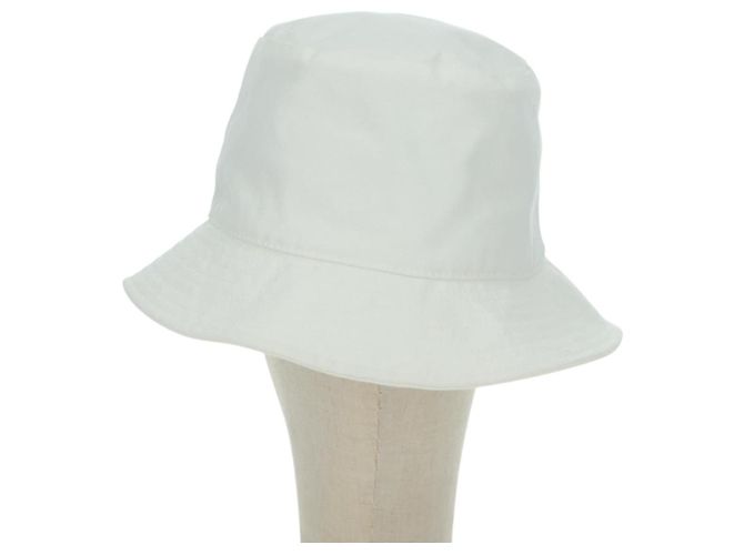 Céline Cappello Bucket CELINE in cotone L bianco Auth 175079M - vista 2