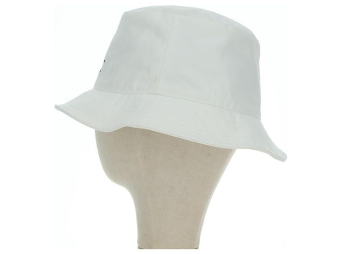 Céline Cappello Bucket CELINE in cotone L bianco Auth 175079M - vista 3
