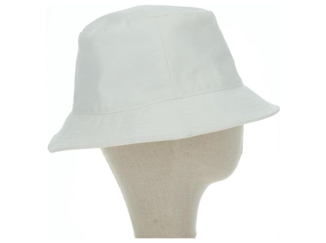 Céline Cappello Bucket CELINE in cotone L bianco Auth 175079M - vista 4