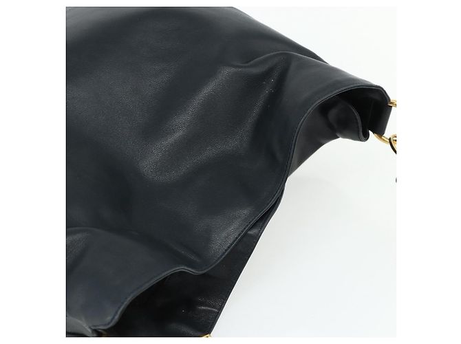 Borsa a Spalla GUCCI Bamboo in Pelle Nera e Oro 001 1577 2615 Auth bs34923 Nero D'oro - vista 6
