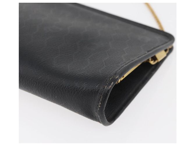 Borsa a tracolla Christian Dior Honeycomb Canvas PVC Nero Oro Auth ka4185 D'oro - vista 15