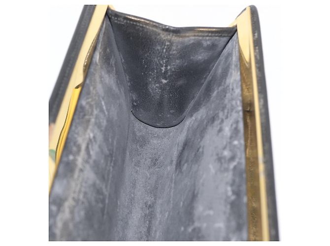 Borsa a tracolla Christian Dior Honeycomb Canvas PVC Nero Oro Auth ka4185 D'oro - vista 18