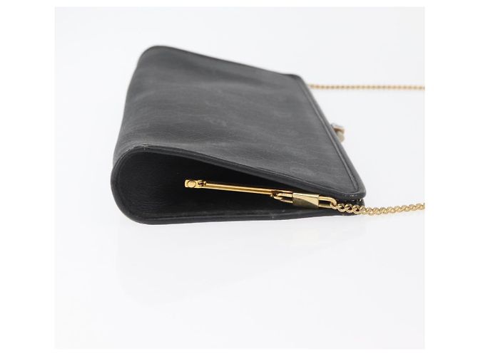 Borsa a tracolla Christian Dior Honeycomb Canvas PVC Nero Oro Auth ka4185 D'oro - vista 3