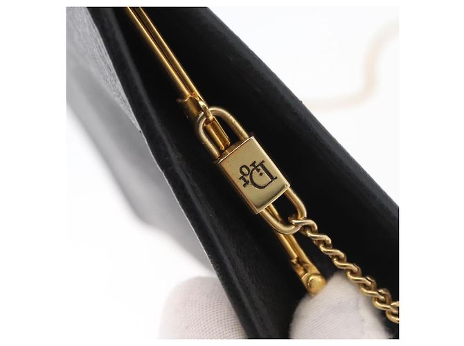 Borsa a tracolla Christian Dior Honeycomb Canvas PVC Nero Oro Auth ka4185 D'oro - vista 9