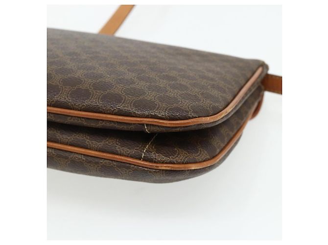 Céline Borsa a Spalla CELINE Macadam Canvas PVC Pelle Marrone Oro Auth 178221A D'oro - vista 15