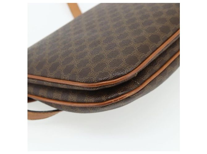 Céline Borsa a Spalla CELINE Macadam Canvas PVC Pelle Marrone Oro Auth 178221A D'oro - vista 16
