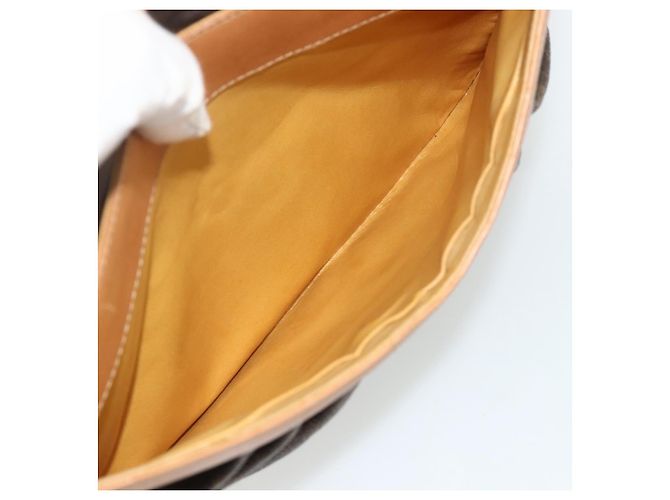 Céline Borsa a Spalla CELINE Macadam Canvas PVC Pelle Marrone Oro Auth 178221A D'oro - vista 21