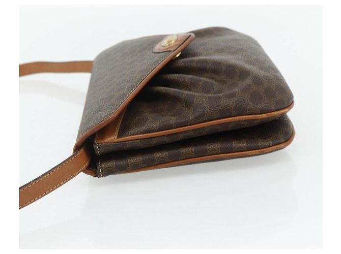Céline Borsa a Spalla CELINE Macadam Canvas PVC Pelle Marrone Oro Auth 178221A D'oro - vista 3