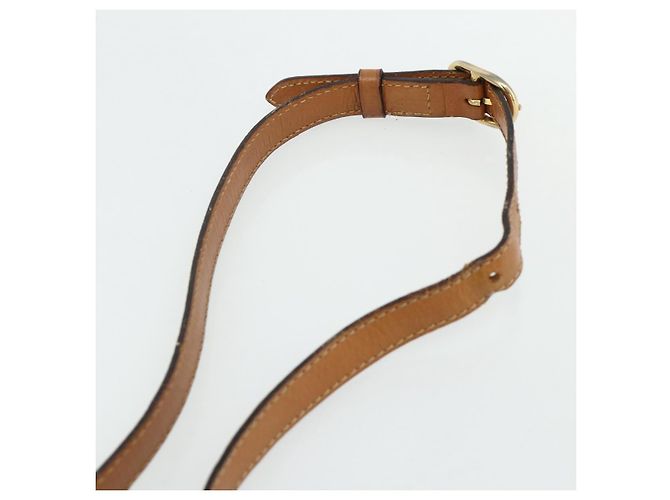 Céline Borsa a Spalla CELINE Macadam Canvas PVC Pelle Marrone Oro Auth 178221A D'oro - vista 8
