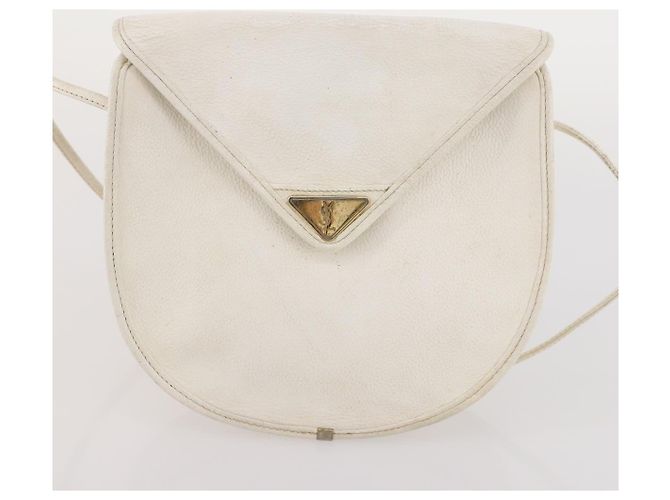 Borsa a Spalla SAINT LAURENT in Pelle 2 Set Beige White Auth bs34695 Bianco - vista 10
