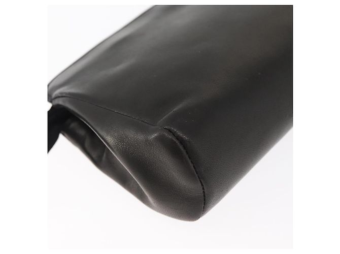 Pochette CHANEL in pelle di agnello nera e oro CC Auth bs35075 Nero D'oro - vista 15