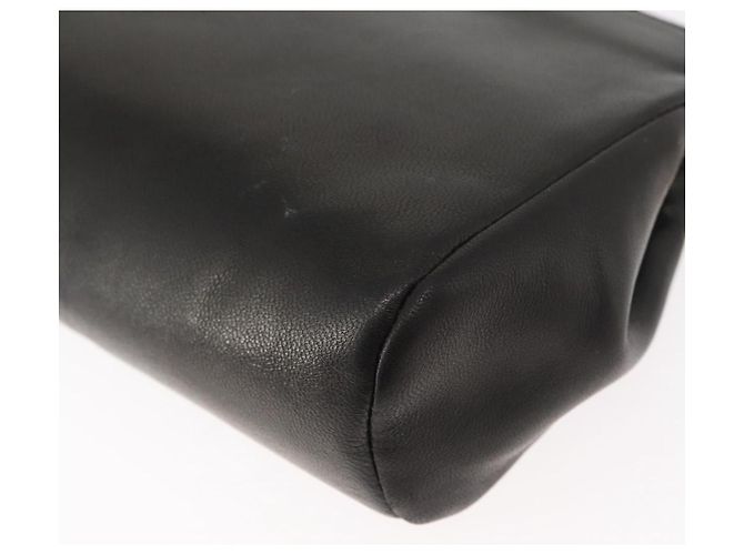 Pochette CHANEL in pelle di agnello nera e oro CC Auth bs35075 Nero D'oro - vista 16