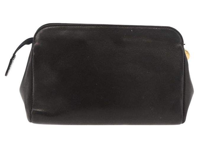 Pochette CHANEL in pelle di agnello nera e oro CC Auth bs35075 Nero D'oro - vista 2