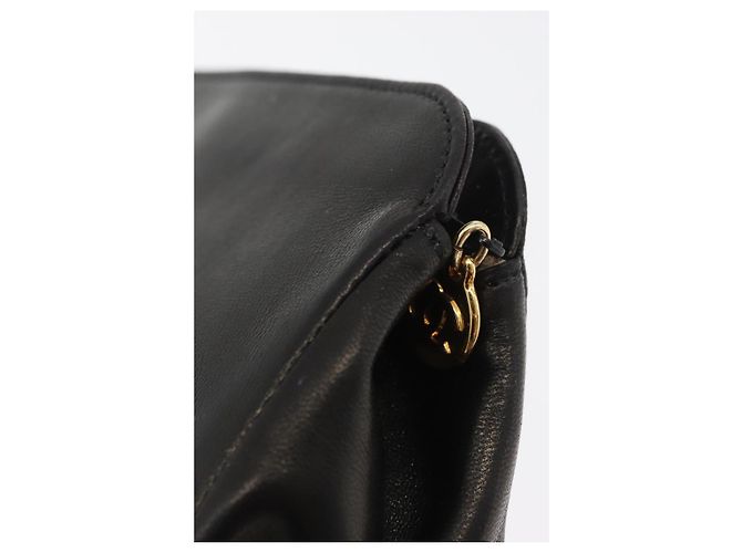 Pochette CHANEL in pelle di agnello nera e oro CC Auth bs35075 Nero D'oro - vista 8