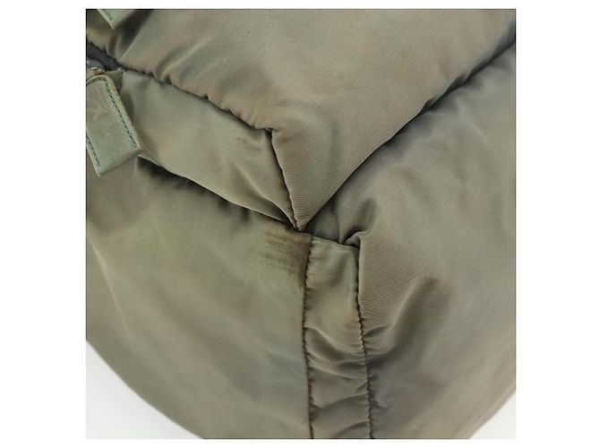 Sac à dos PRADA Nylon Khaki Silver Auth ka4156 Argenté Kaki - vue 16