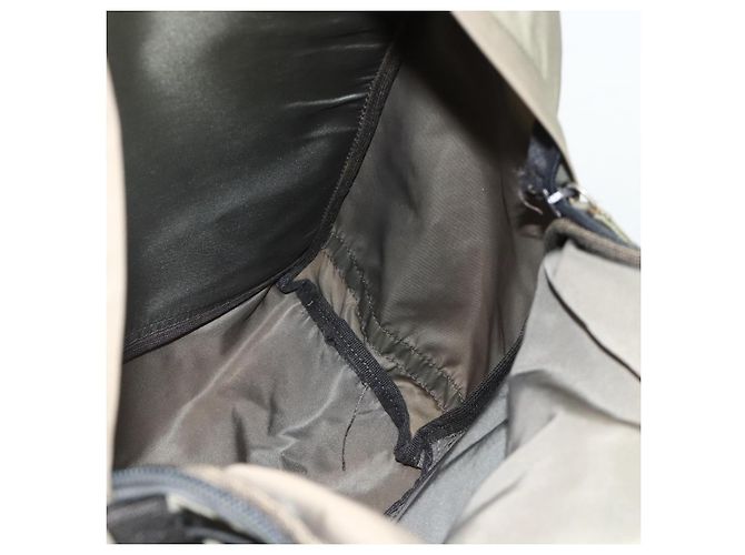 Sac à dos PRADA Nylon Khaki Silver Auth ka4156 Argenté Kaki - vue 20