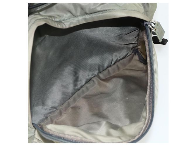 Sac à dos PRADA Nylon Khaki Silver Auth ka4156 Argenté Kaki - vue 22