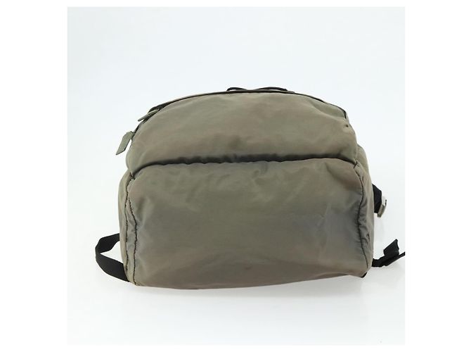 Sac à dos PRADA Nylon Khaki Silver Auth ka4156 Argenté Kaki - vue 5
