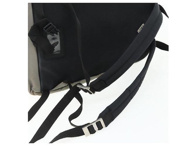 Sac à dos PRADA Nylon Khaki Silver Auth ka4156 Argenté Kaki - vue 9