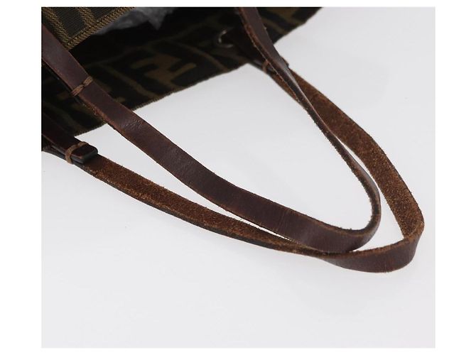 Borsa Tote FENDI Zucca Canvas Nero Marrone Auth bs35018 - vista 10