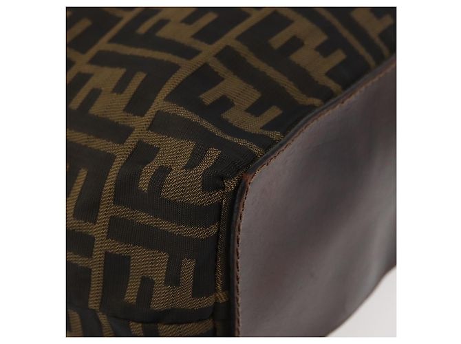 Borsa Tote FENDI Zucca Canvas Nero Marrone Auth bs35018 - vista 15