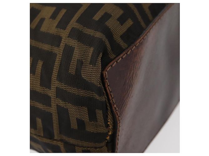 Borsa Tote FENDI Zucca Canvas Nero Marrone Auth bs35018 - vista 17