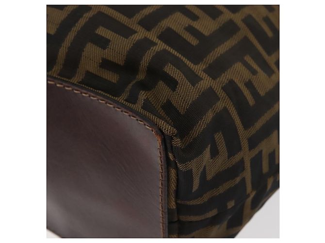 Borsa Tote FENDI Zucca Canvas Nero Marrone Auth bs35018 - vista 18